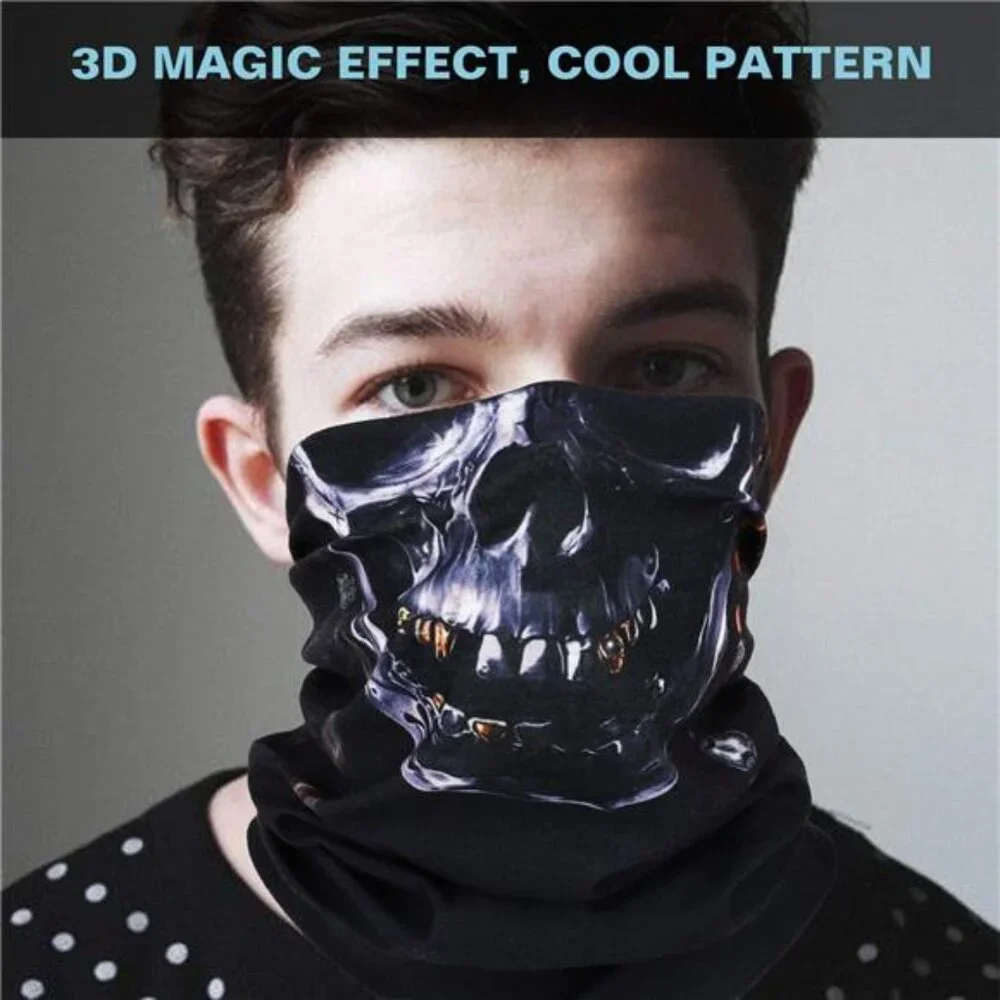 Halloween Face Mask Neck Gaiter Balaclava Skull Bandana Windproof 6 Pack